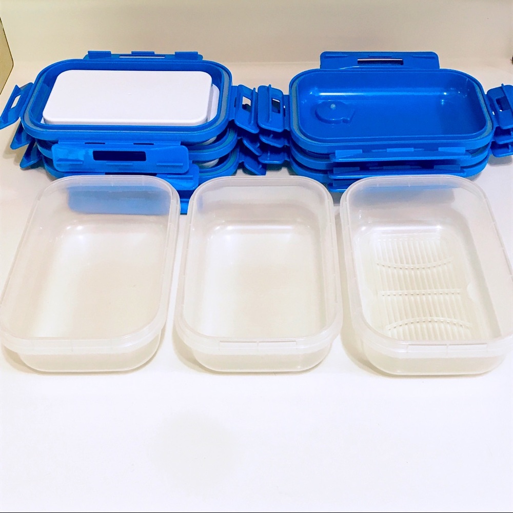 3 freezer/heat lunch food container w/ 6 lids new